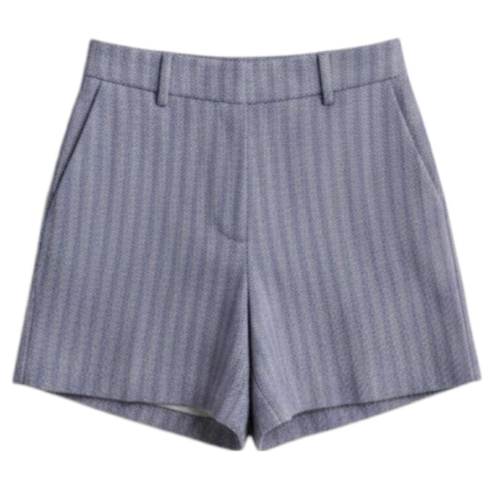 Rag & Bone Elvy Navy Multi Chevron Herringbone Tailored Dress Shorts 10 NEW